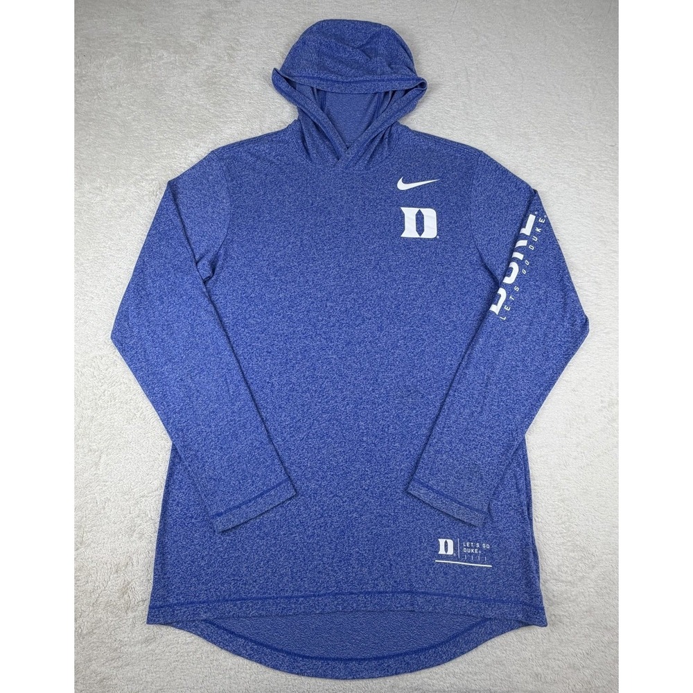 NIKE Duke Blue Devils Basketball Pullover Jersey Hooded Shirt Mens Size S-EUC